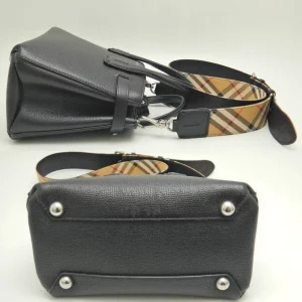BURBERRY Baby Banner Handbag Leather Black - Picture 4 of 9